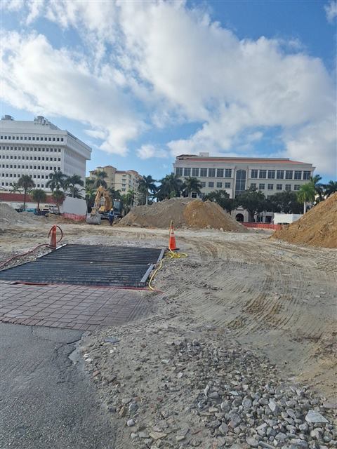 Fill delivered to a commercial development site