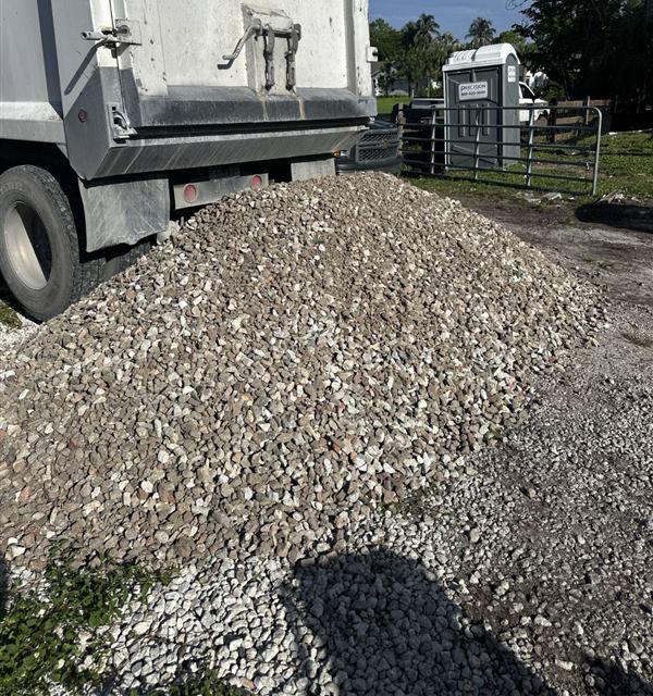 Gravel delivered to a property in Parkland
